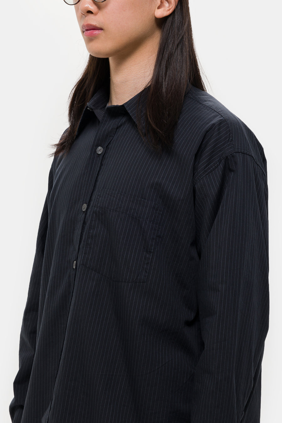 mfpen Executive Shirt in Black Pinstripe - Notre
