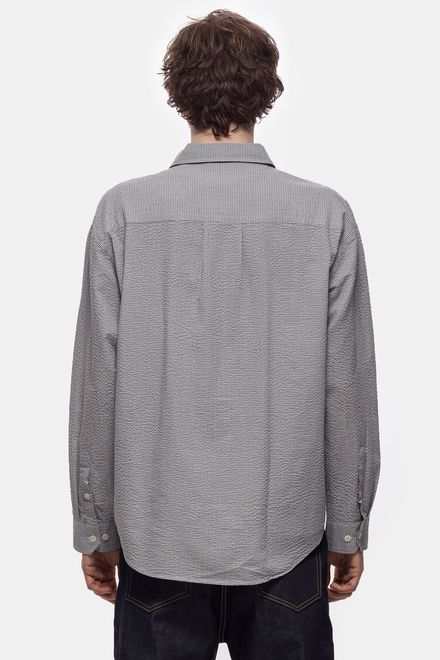 mfpen Executive Shirt in Textured Bottle Grey Check - Notre