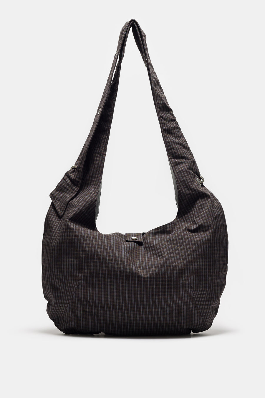 Eyelet Shoulder Bag in Dark Linen Check