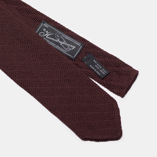 Formal Tie in Brown Knitted Stripe
