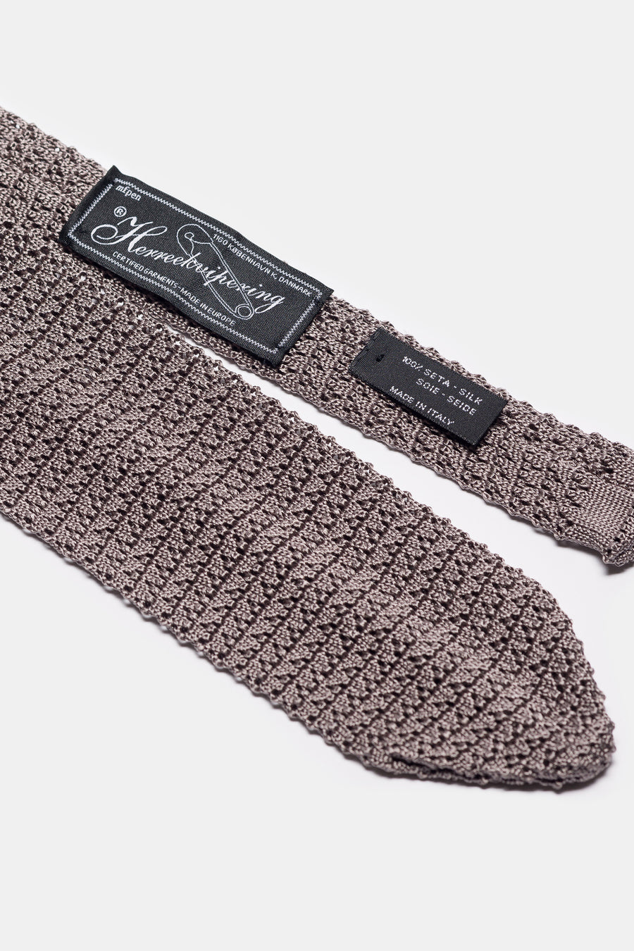 mfpen Formal Tie in Grey Open Knit - Notre
