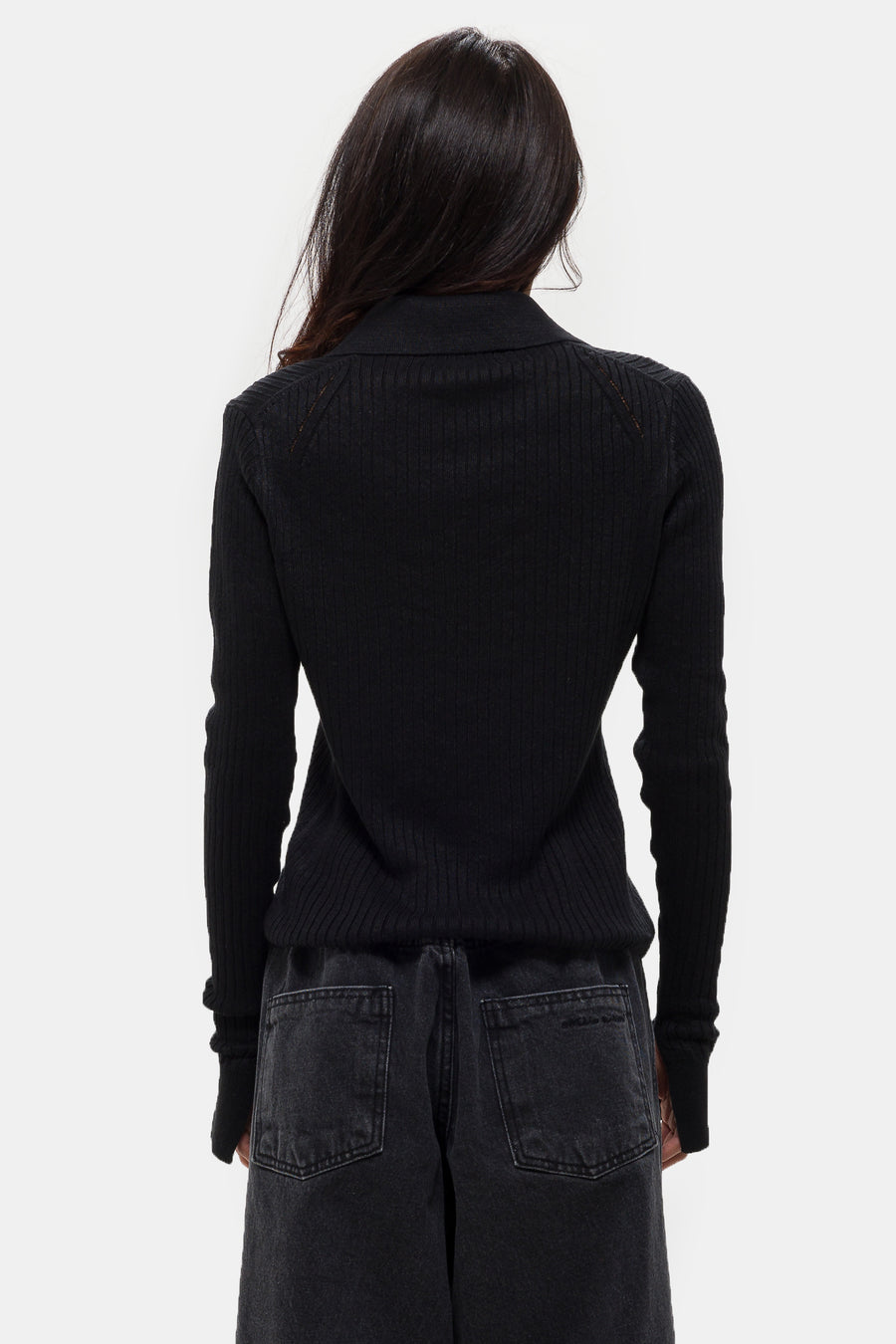 mfpen Knitted Rib Shirt in Washed Graphite - Notre