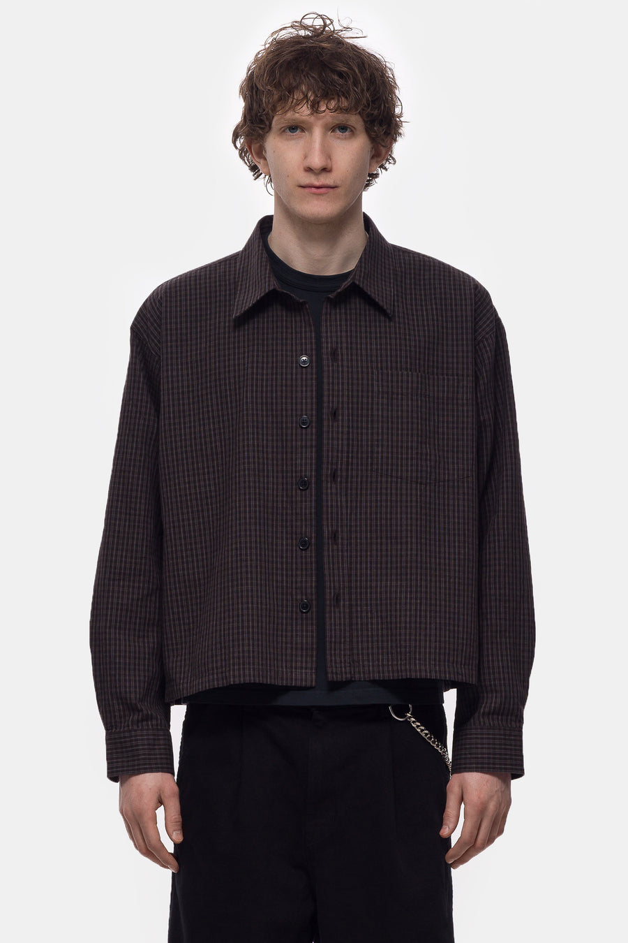 mfpen Priority Shirt in Dark Linen Check - Notre