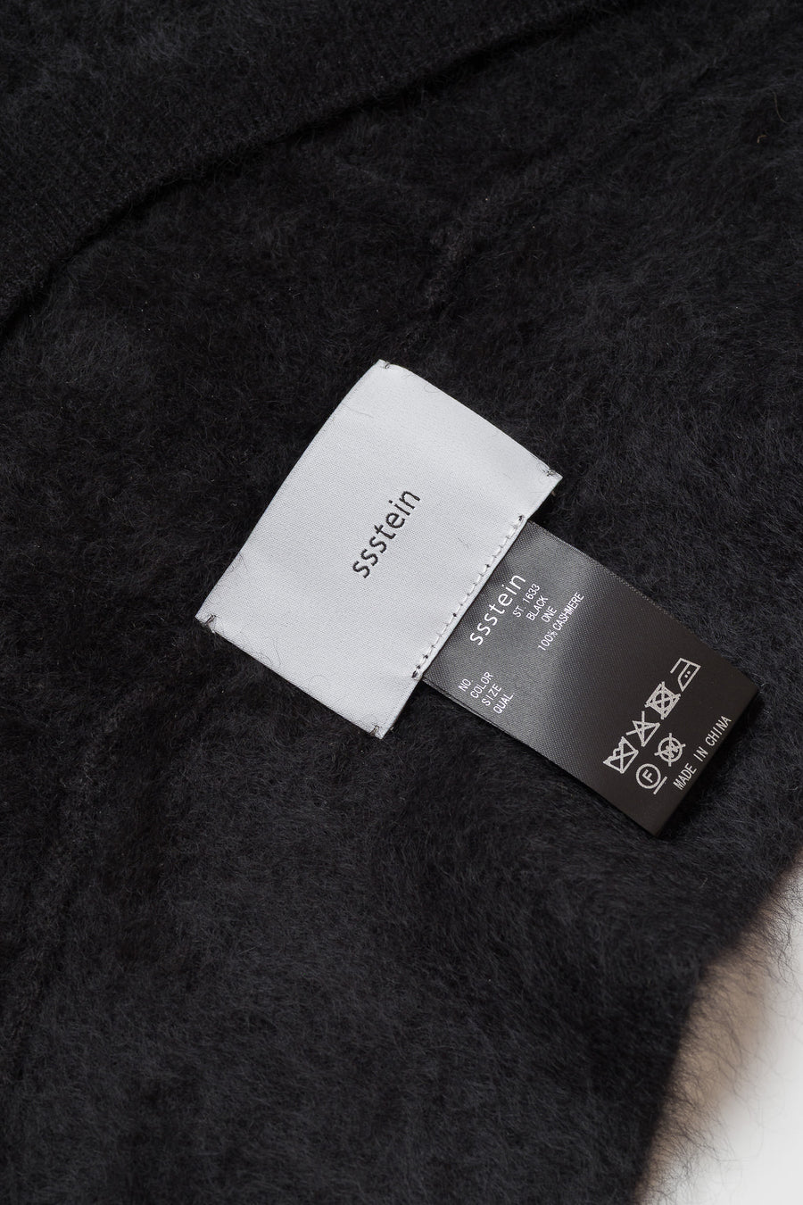 ssstein Cashmere Shaggy Balaclava in Black - Notre