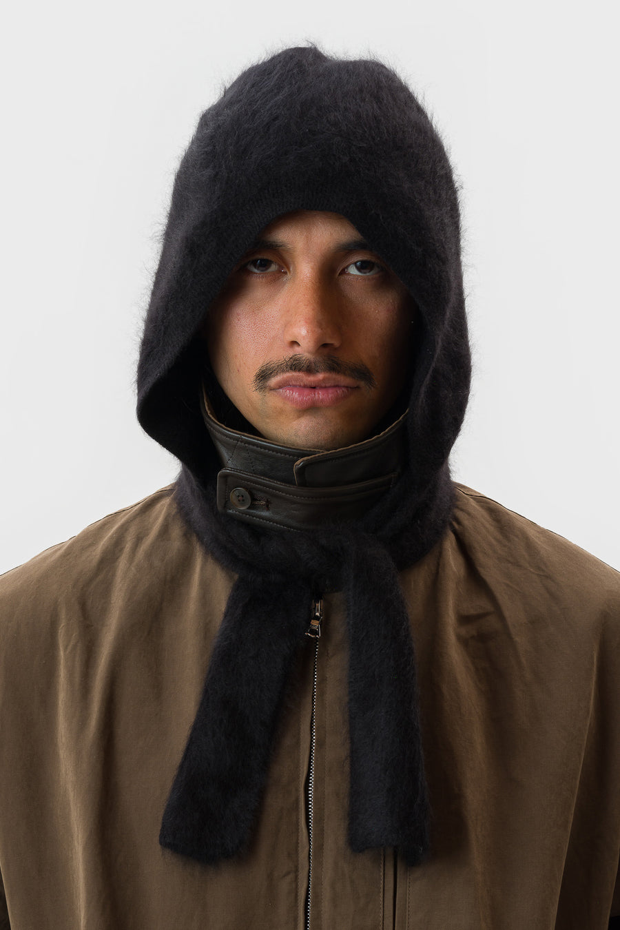 ssstein Cashmere Shaggy Balaclava in Black - Notre