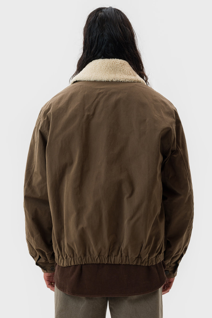 ssstein Detatchable Collar Resin-Finish Cotton Jacket in Khaki - Notre