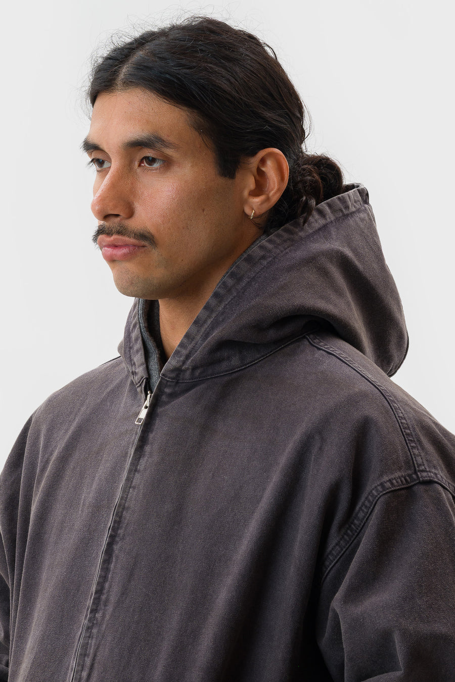 ssstein Sulfur Dyed Oxford Vintage Hood Jacket in Black - Notre
