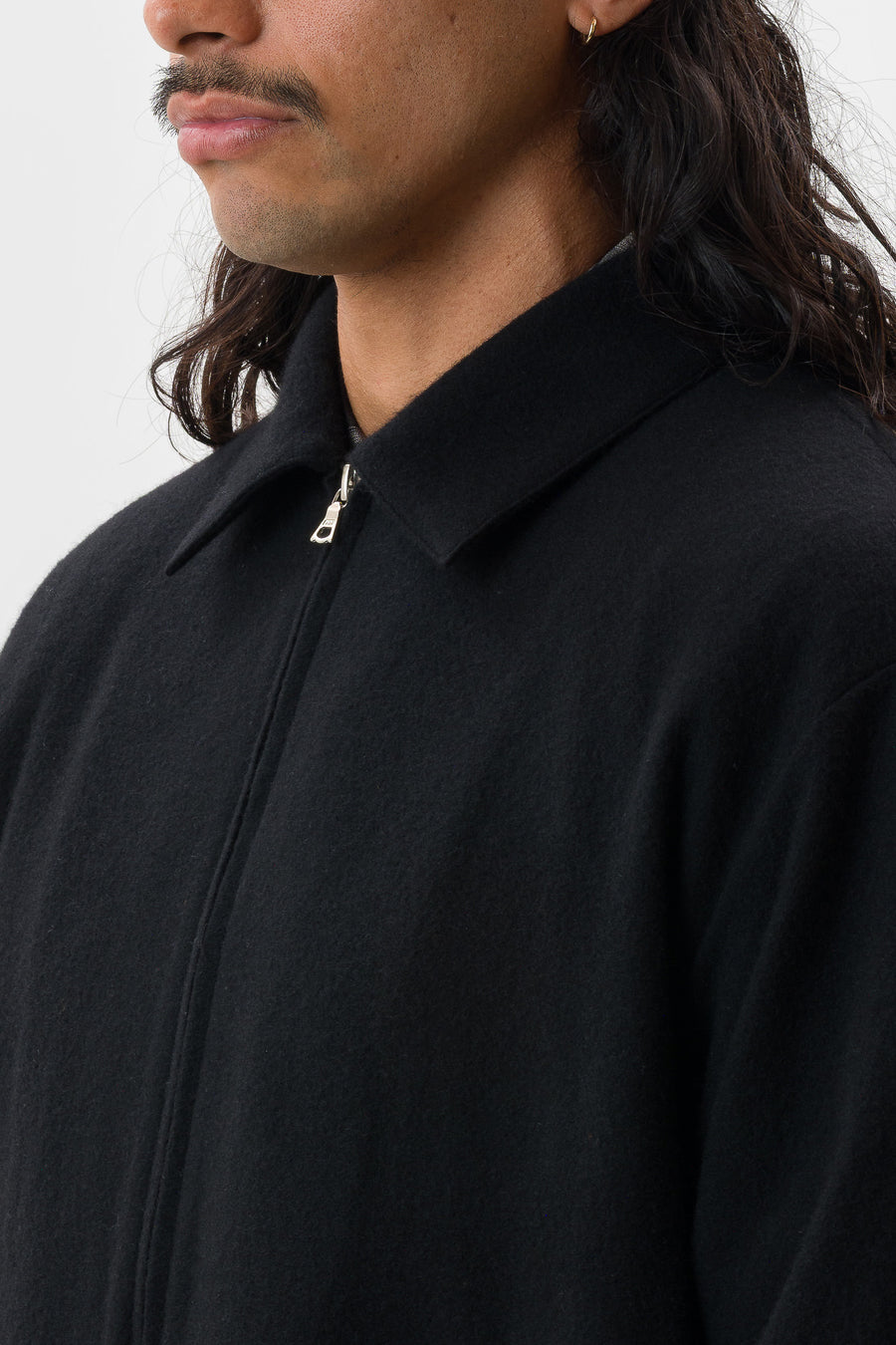 ssstein Wool Cashmere Fleece Light Zip Jacket in Black - Notre
