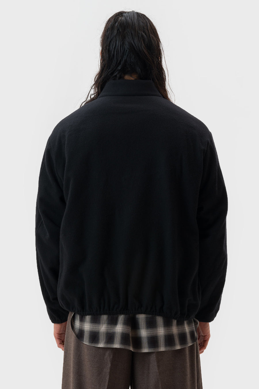 ssstein Wool Cashmere Fleece Light Zip Jacket in Black - Notre