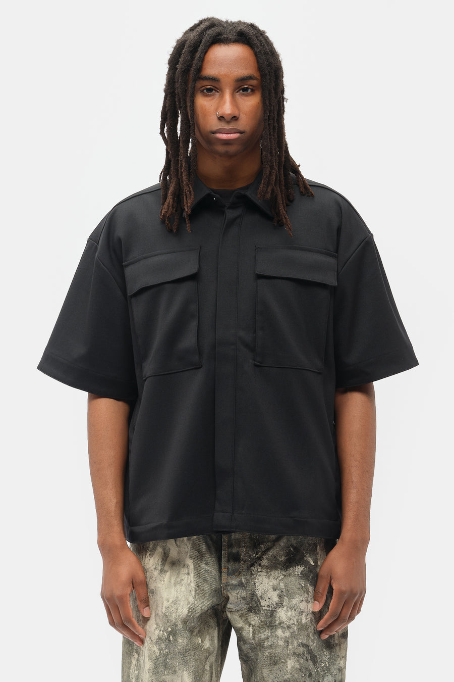 Entire Studios Duty Shirt in Black｜ドレスシャツ・ビジネスシャツ 