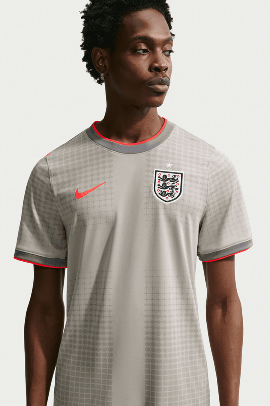 Palace x England Academy Pro Soccer Top in Pewter Grey/Bright Crimson