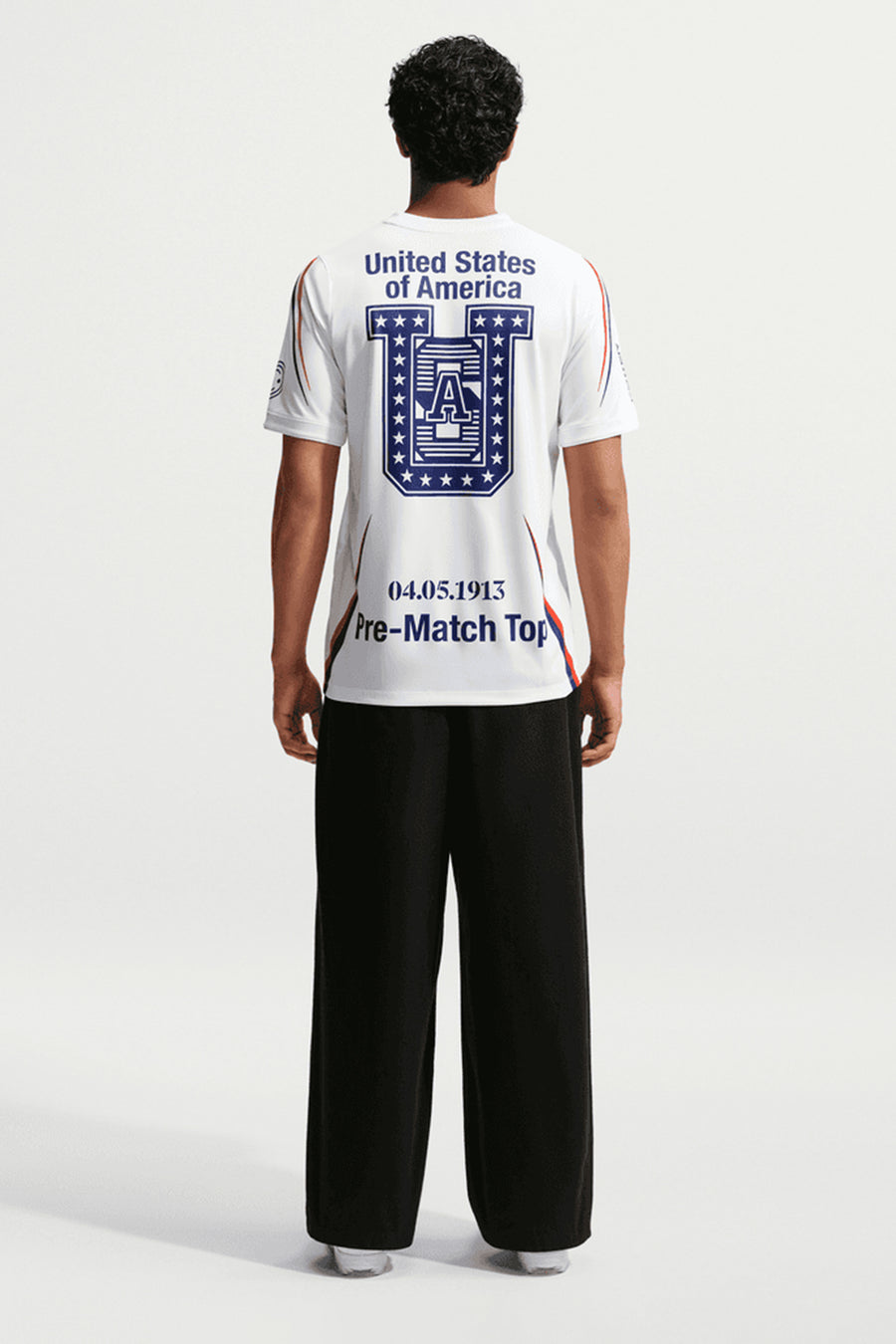 V.A.A. x USA Academy Pro Soccer Top in White/Deep Royal Blue
