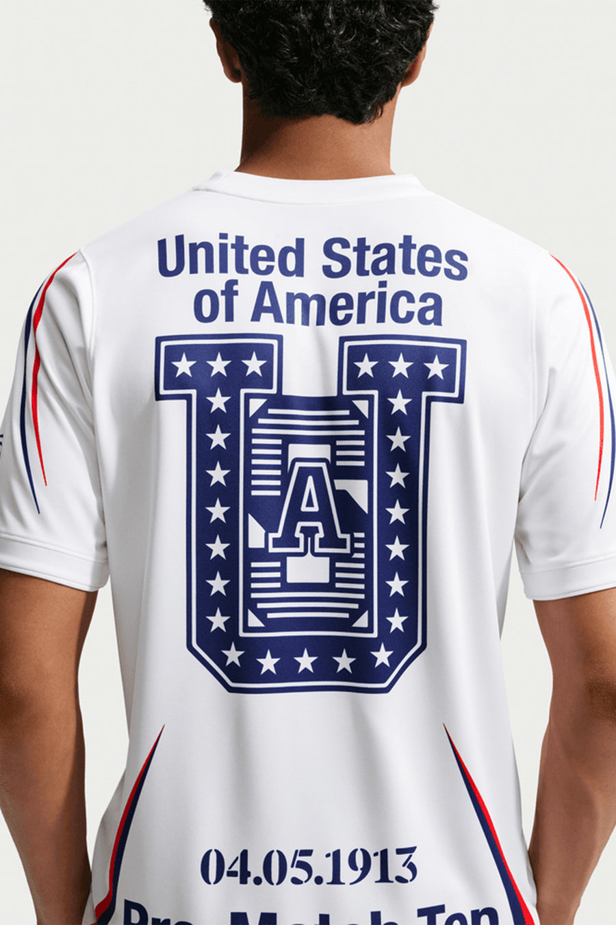 V.A.A. x USA Academy Pro Soccer Top in White/Deep Royal Blue