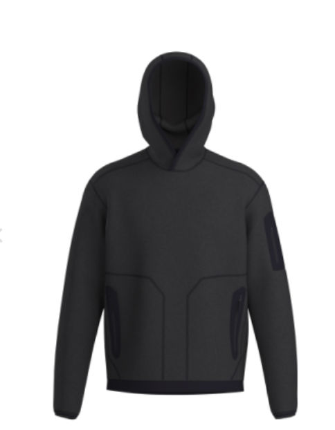 Covert Pullover Hoodie in Black Heather