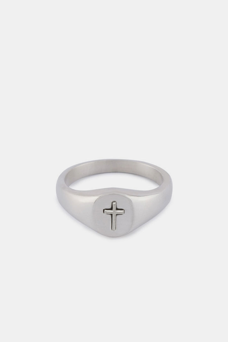 Serge Denimes Silver Cross Signet Ring - Notre