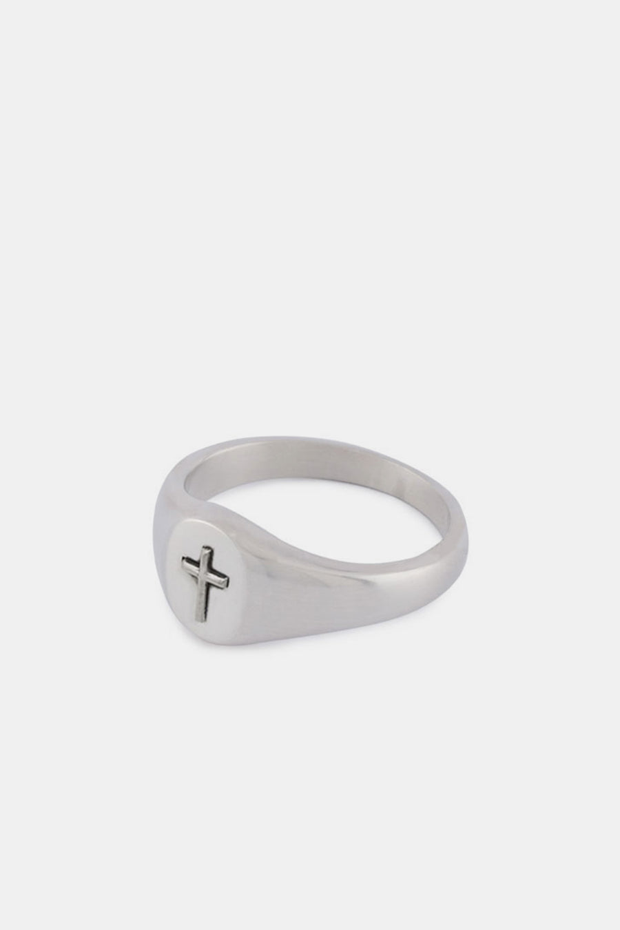 Serge Denimes Silver Cross Signet Ring - Notre