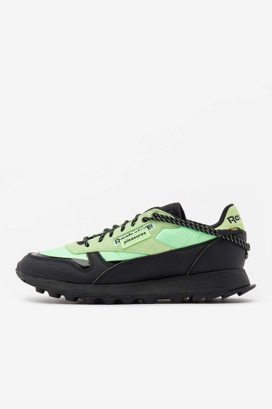 Men's Pleasures Classic Leather in Neon Mint/Core Black Notre