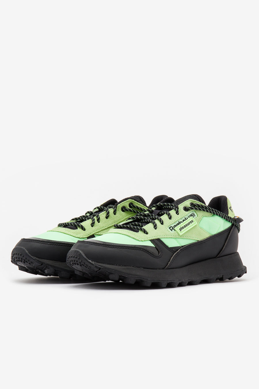 Forpustet kølig Smelte Reebok - Men's Pleasures Classic Leather Sneaker in Neon Mint/Core Black