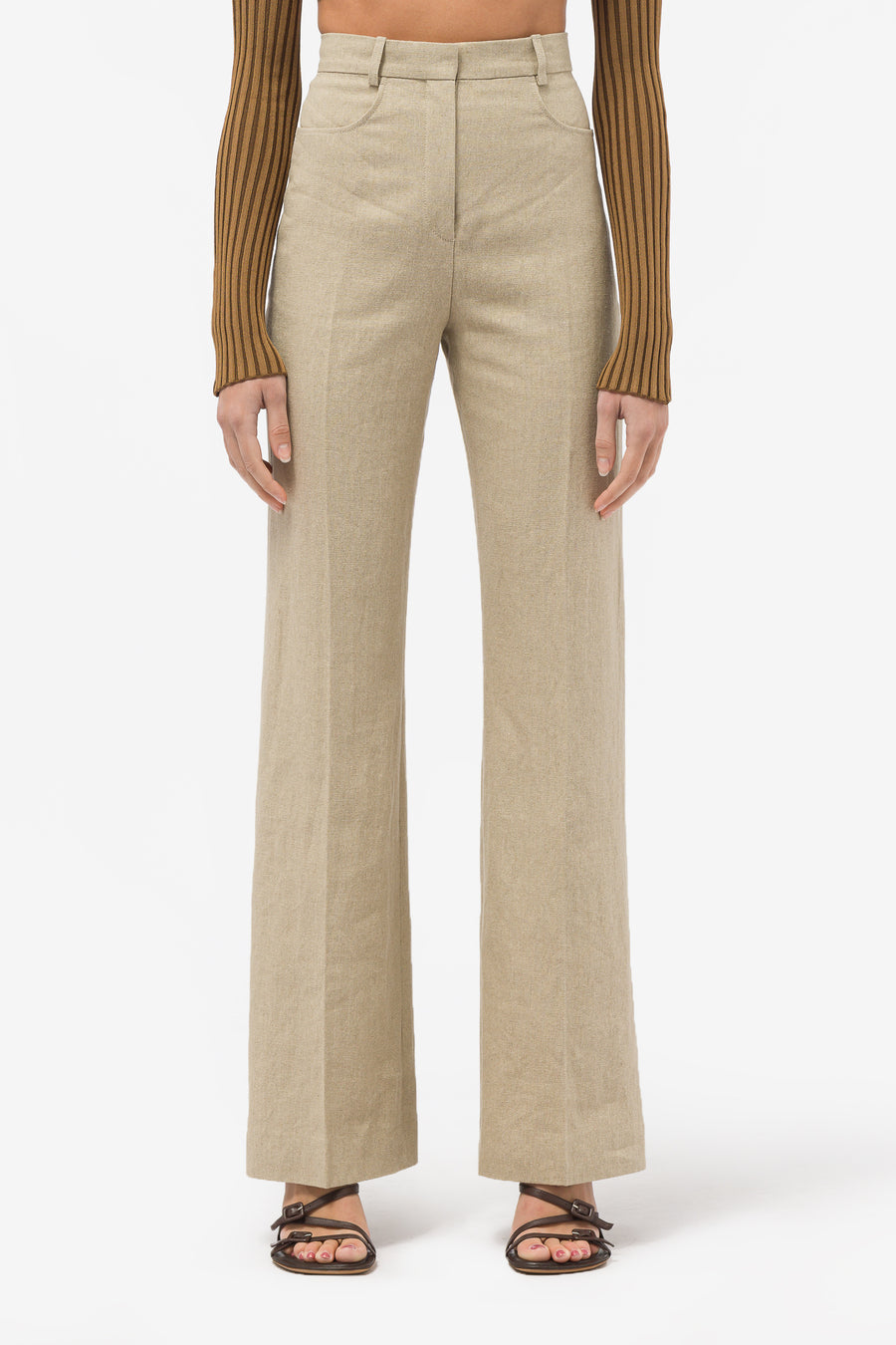 Le Pantalon Sauge Trousers in Beige