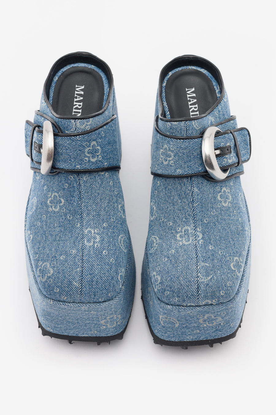 Regenerated Denim Moonogram Clogs in Medium Dark Blue