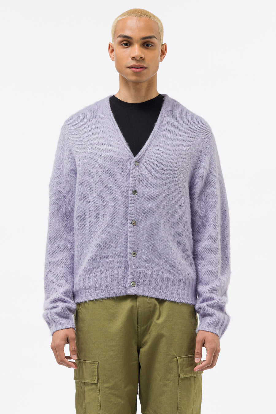 Brushed Cardigan in Lavender
