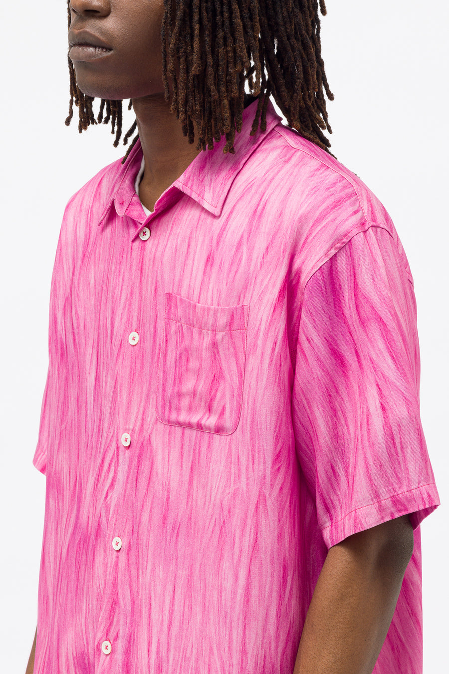 Stüssy - Men's Fur Print Shirt in Pink
